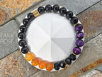 Black Tourmaline, Tiger's Eye & Agate, Stainless Steel Halloween Charms