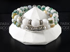 Set of 2: Tree Agate & Moonstone Bracelet Stack