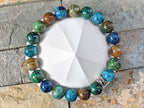 Phoenix Chrysocolla Lapis Lazuli Gemstone Bracelet: Gold/Silver Stainless Steel (10mm)