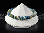 Phoenix Chrysocolla Lapis Lazuli Bracelet: 18K Gold or Silver Spacer (6/8mm)