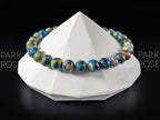 Phoenix Chrysocolla Lapis Lazuli Bracelet: 18K Gold or Silver Spacer (6/8mm)