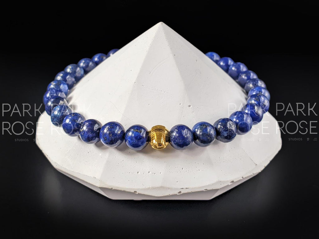 Lapis Lazuli Bracelet with 24K Gold Bead