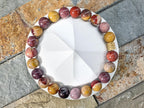 Mookaite Jasper Bracelet: Fall Colors Gemstone with Gold Accents