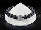 Gibeon Meteorite Bracelet: Black Tourmaline & Hematite