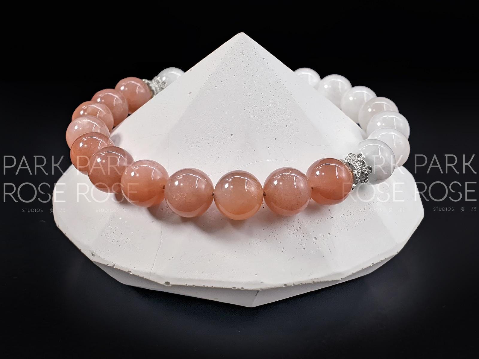 Sunstone & Moonstone Bracelet: Hypoallergenic Gemstone Stacking Bracelet