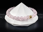 AAAAA Madagascar Rose Quartz Bracelet: 24K Gold or Silver Spacer