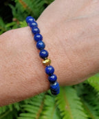 Lapis Lazuli Bracelet with 24K Gold Bead