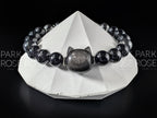 Obsidian Cat Bracelet: Black Tourmaline & Hematite Crystal (8mm)