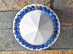 Blue Kyanite Bracelet with 24K Gold Cat Eye Bead