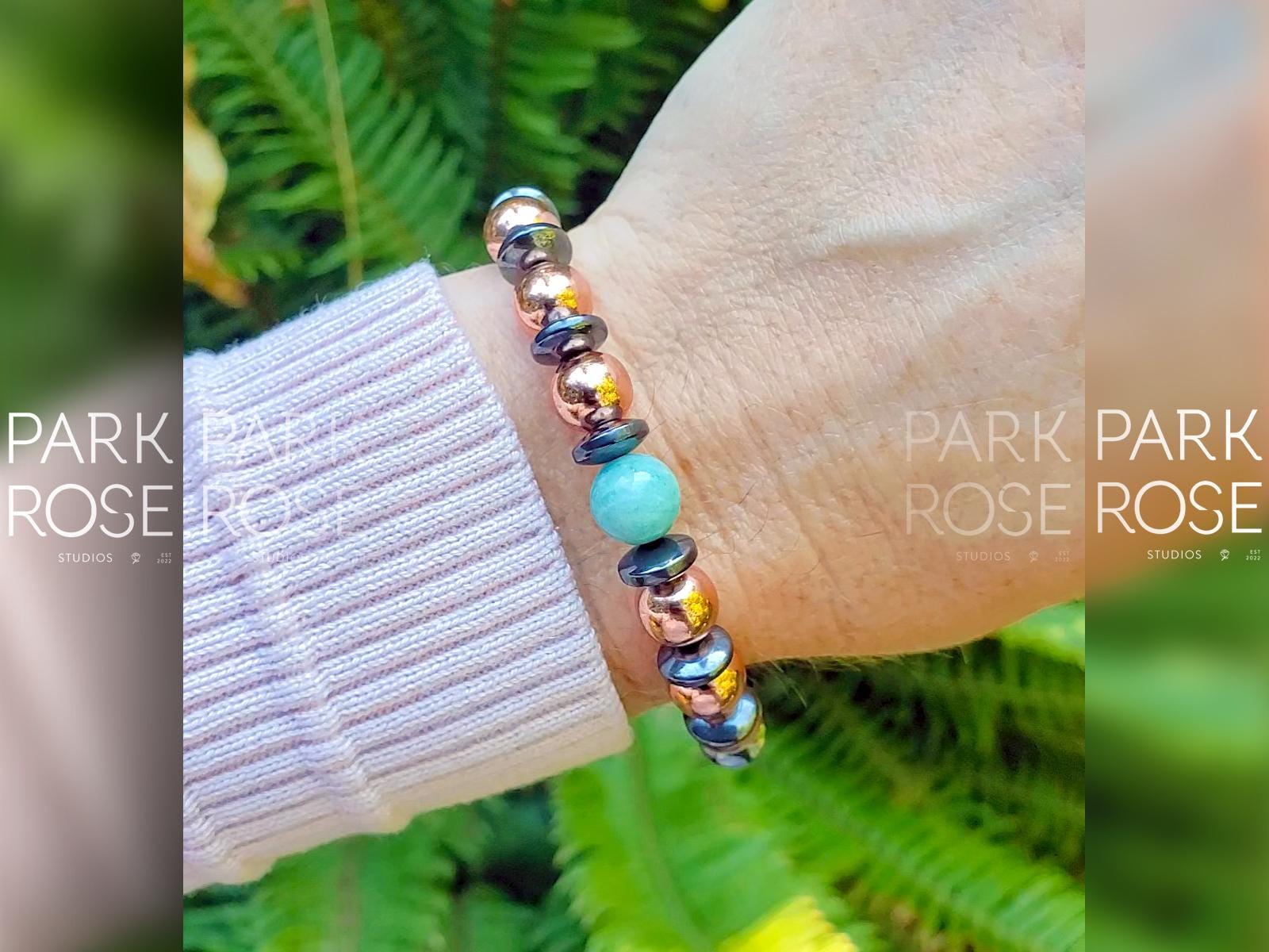 Shungite Bracelet: Copper & Hematite with Tiger's Eye
