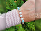 Aqua Terra Jasper Moonstone Bracelet: 24K Rose Gold Accents (8mm)