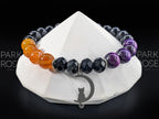 Black Tourmaline, Tiger's Eye & Agate, Stainless Steel Halloween Charms