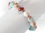 Aqua Terra Jasper Moonstone Bracelet: 24K Rose Gold Accents (8mm)