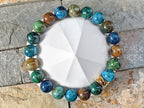 Phoenix Chrysocolla Lapis Lazuli Gemstone Bracelet: Gold/Silver Stainless Steel (10mm)