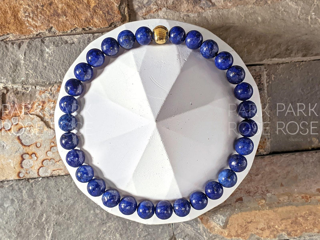 Lapis Lazuli Bracelet with 24K Gold Bead