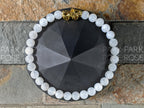 Transparent Moonstone Gemstone Bracelet: 24K Gold Plated Pixiu Charm (6mm)