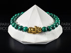 Congo Malachite Bracelet: 24K Gold Plated Pixiu Charm
