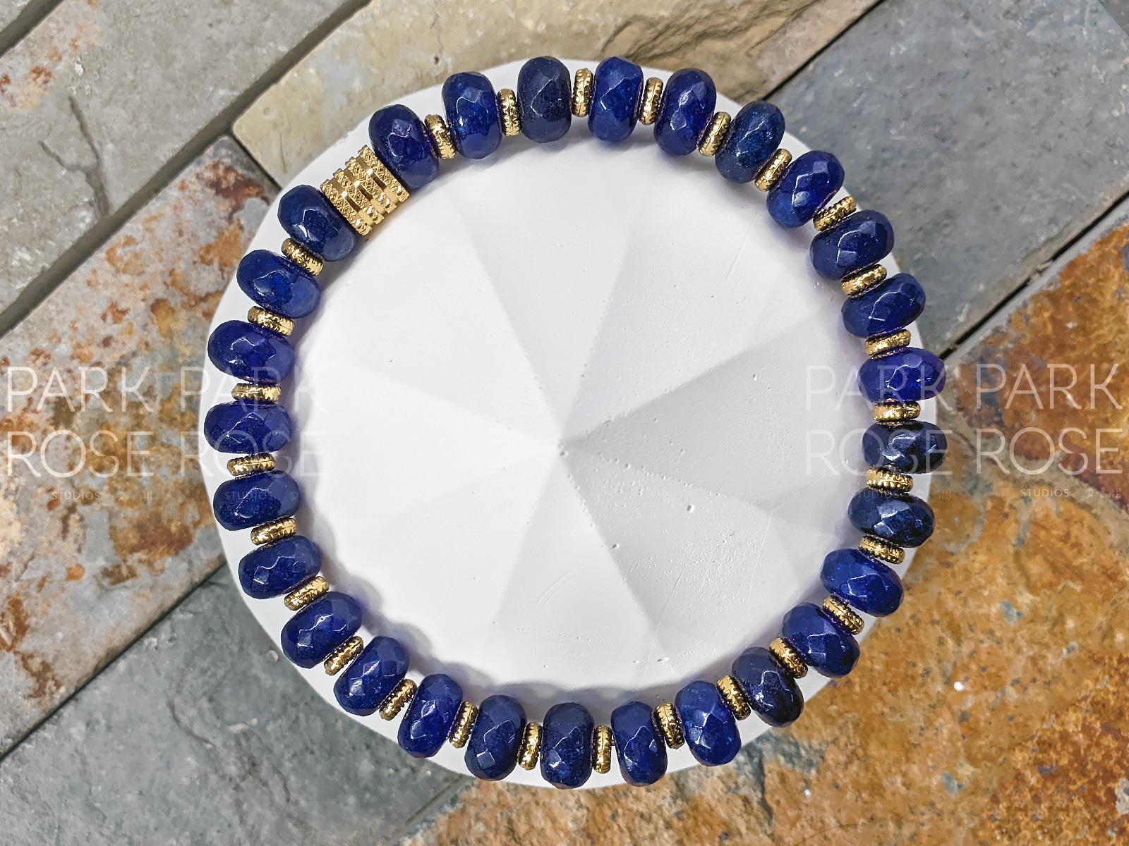 Faceted Sapphire Abacus Bracelet: 24K Gold Spacers