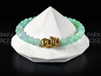 Burma Jadeite Bracelet: 24K Gold Plated Pixiu Charm (6mm)