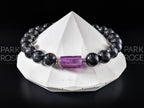 Arfvedsonite & Amethyst Gemstone Bracelet (8mm)