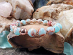 Aqua Terra Jasper & 24K Rose Gold Plated Bracelet (8mm)