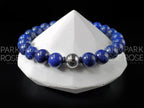 Gibeon Meteorite Bracelet: 7A Lapis Lazuli, Heishi Hematite (8mm)