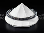 AAAA Hematite Bracelet with Black Zirconia Bar (6mm)