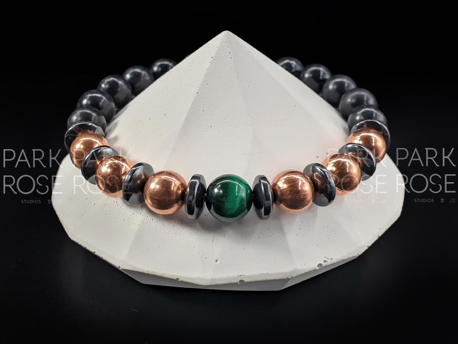Shungite Bracelet: Copper & Hematite with Tiger's Eye