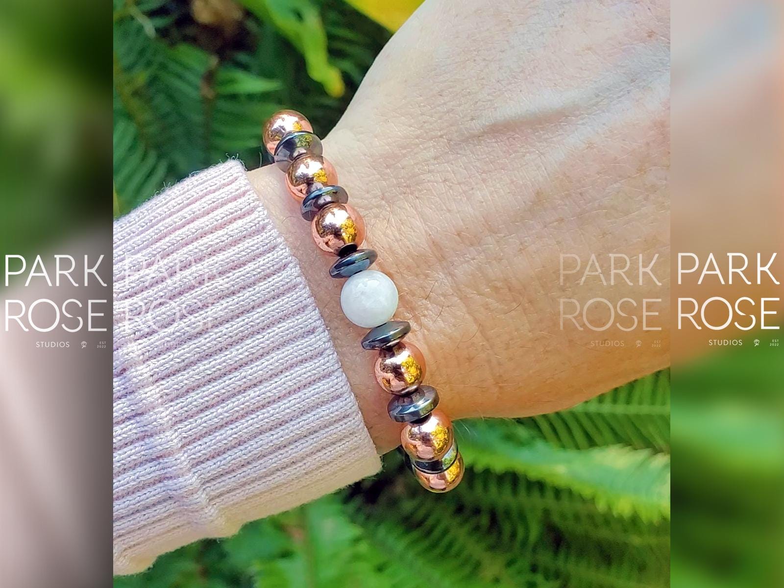 Shungite Bracelet: Copper & Hematite with Tiger's Eye