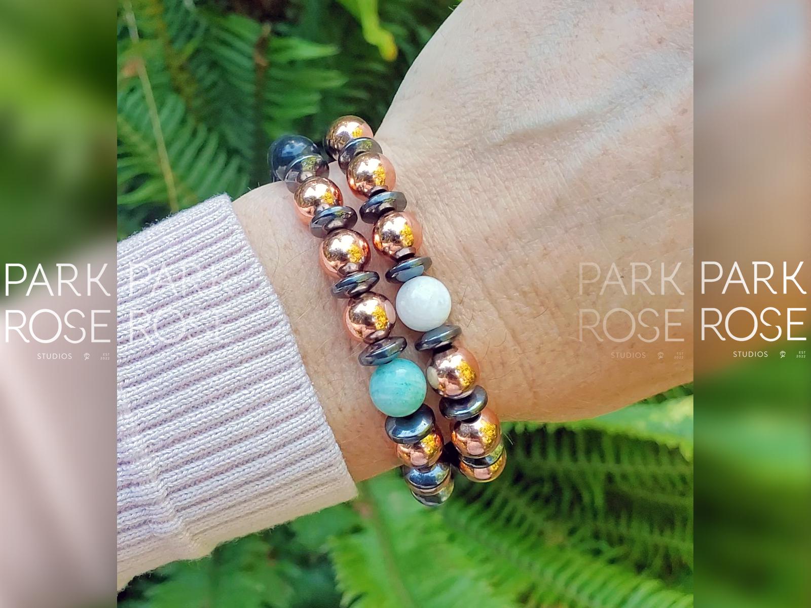 Shungite Bracelet: Copper & Hematite with Tiger's Eye