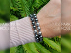 Gibeon Meteorite + Black Hematite Bracelet (8mm)