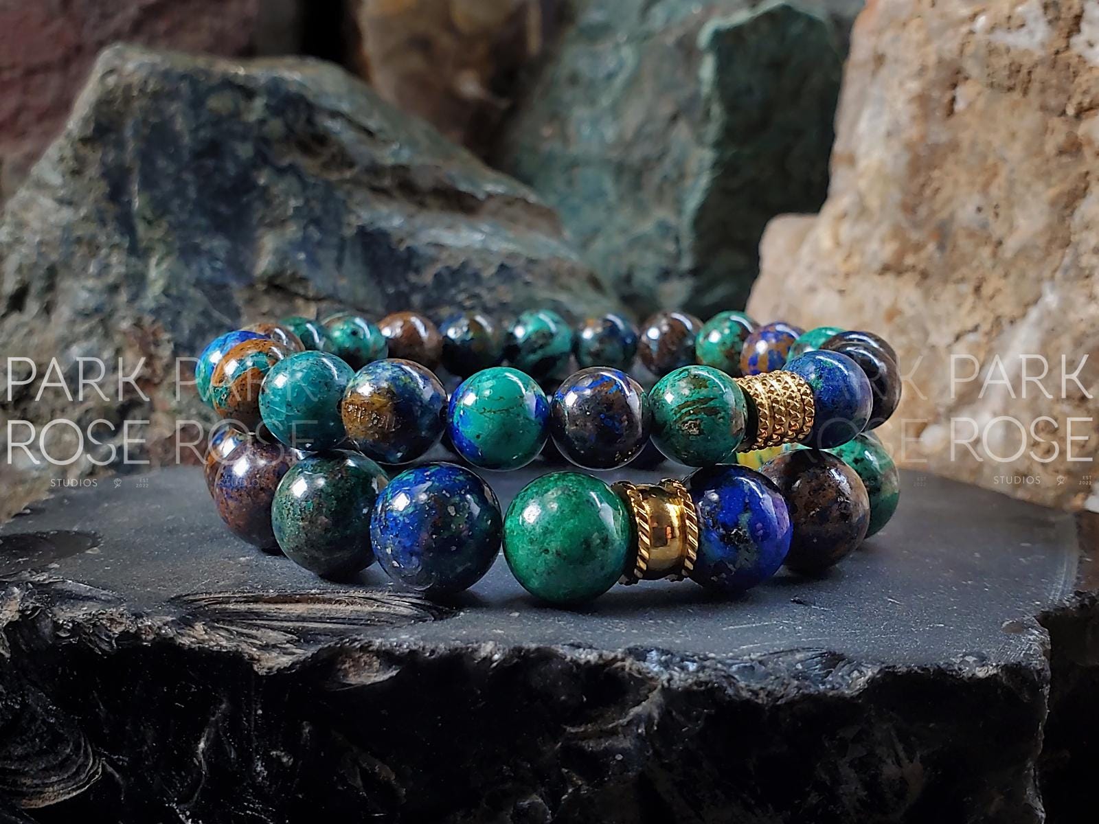 Phoenix Azurite Gemstone Bracelet (6/8/10mm)