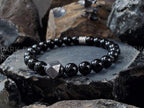 Gibeon Meteorite Bracelet: Black Tourmaline & Hematite