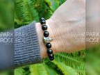 Black Tourmaline Sugar Skull Bracelet