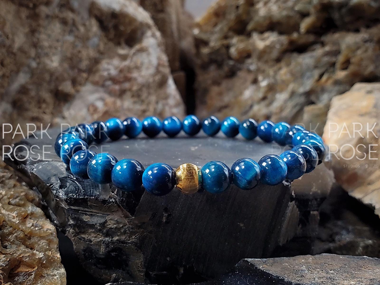 Tiger's Eye Gemstone Bracelet: 24K Gold Cat Eye Bead (6mm)