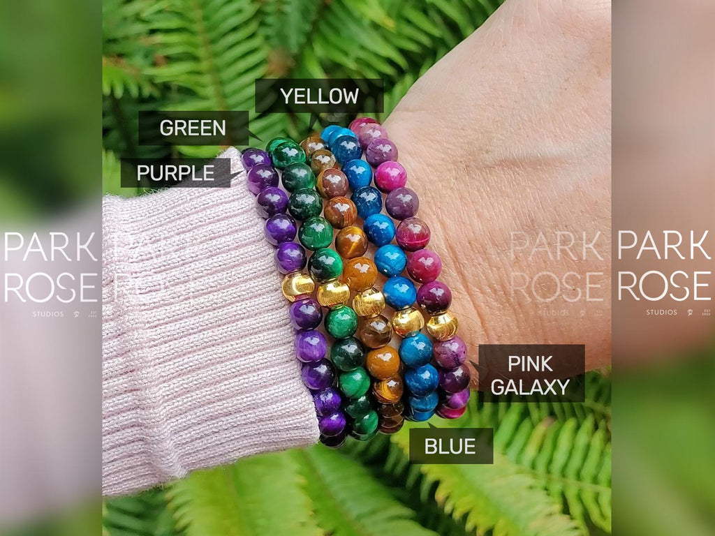 Tiger's Eye Gemstone Bracelet: 24K Gold Cat Eye Bead (6mm)