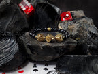 Black Tourmaline High Roller Stainless Steel Dice Bracelet