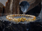 AAA Unheated Brazil Citrine 24K Gold Plated Pixiu Bracelet