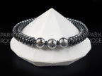 Gibeon Meteorite Bracelet: Hematite Heishi Rondelle, Iron Nickel (8mm)