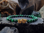 Tiger's Eye Gemstone Bracelet: 24K Gold Plated Pixiu Charm (6mm)