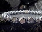 Faceted Gibeon Meteorite + Hematite Bracelet