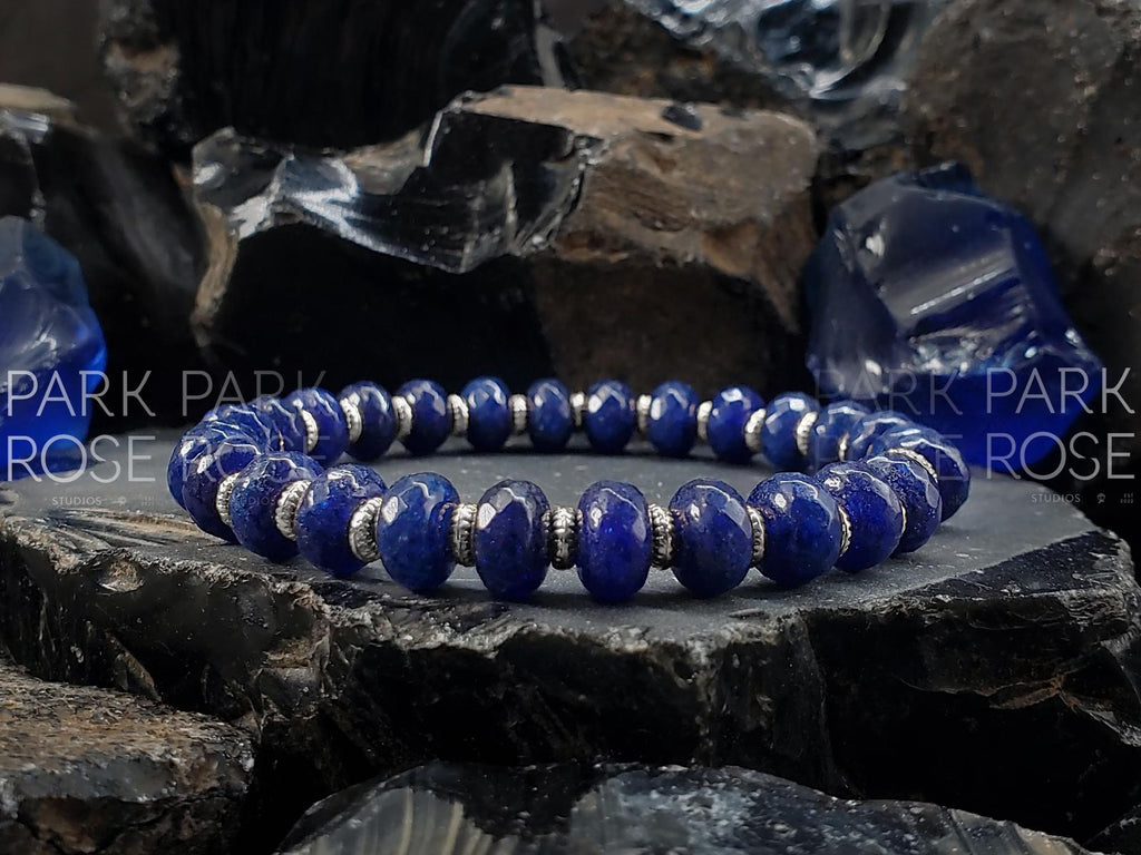 Faceted Sapphire Abacus Bracelet: 24K Gold Spacers