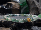 Moss Agate Bracelet: 24K Gold Cat Eye Bead