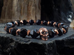 Copper Skull Bracelet: Black Agate