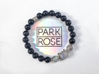 Black Tourmaline Sterling Silver Labradorite Cat Bracelet (8mm)