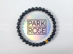 Arfvedsonite Bracelet: 24K Gold Cat Eye Bead