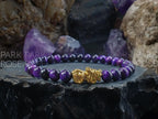 Tiger's Eye Gemstone Bracelet: 24K Gold Plated Pixiu Charm (6mm)