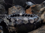 Gibeon Meteorite Bracelet: Black Tourmaline & Hematite
