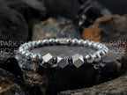Faceted Gibeon Meteorite + Hematite Bracelet