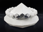 Gibeon Meteorite Bracelet Featuring AAAA Sri Lanka Moonstone (8mm)